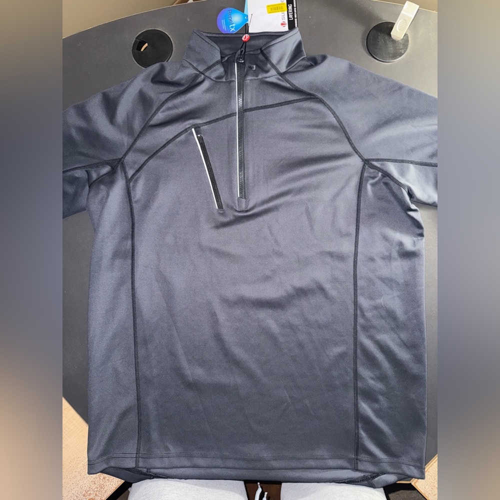 Sunice Golf Pullover - Quarter Zip - Chest Zipper Pocket - Dark Gray - Large